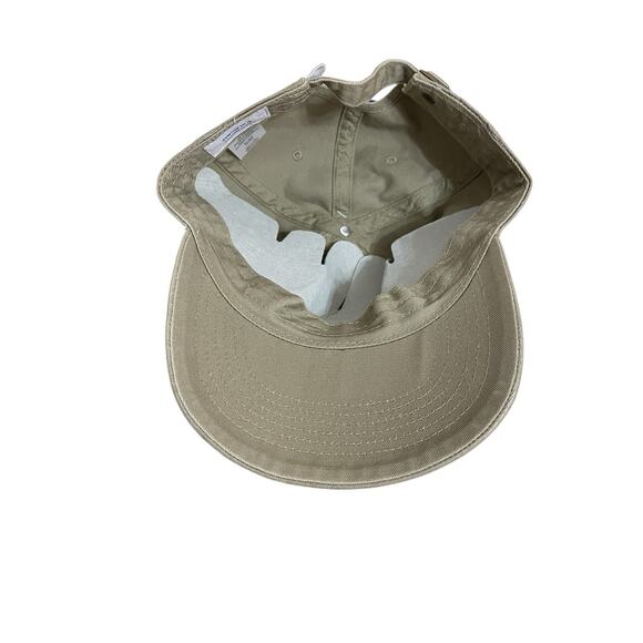 Life Is Good Chill Cap Be Kind Tattered Heart Patch Strap Back Hat Khaki Green - Picture 6 of 10